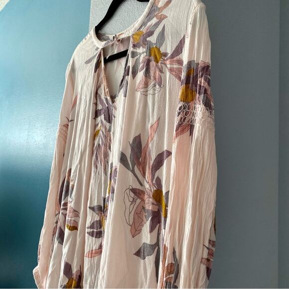 Free People Swing Dress Orchid Pink Floral Tunic Boho Chic Rayon w/Pockets Small - Picture 14 of 15